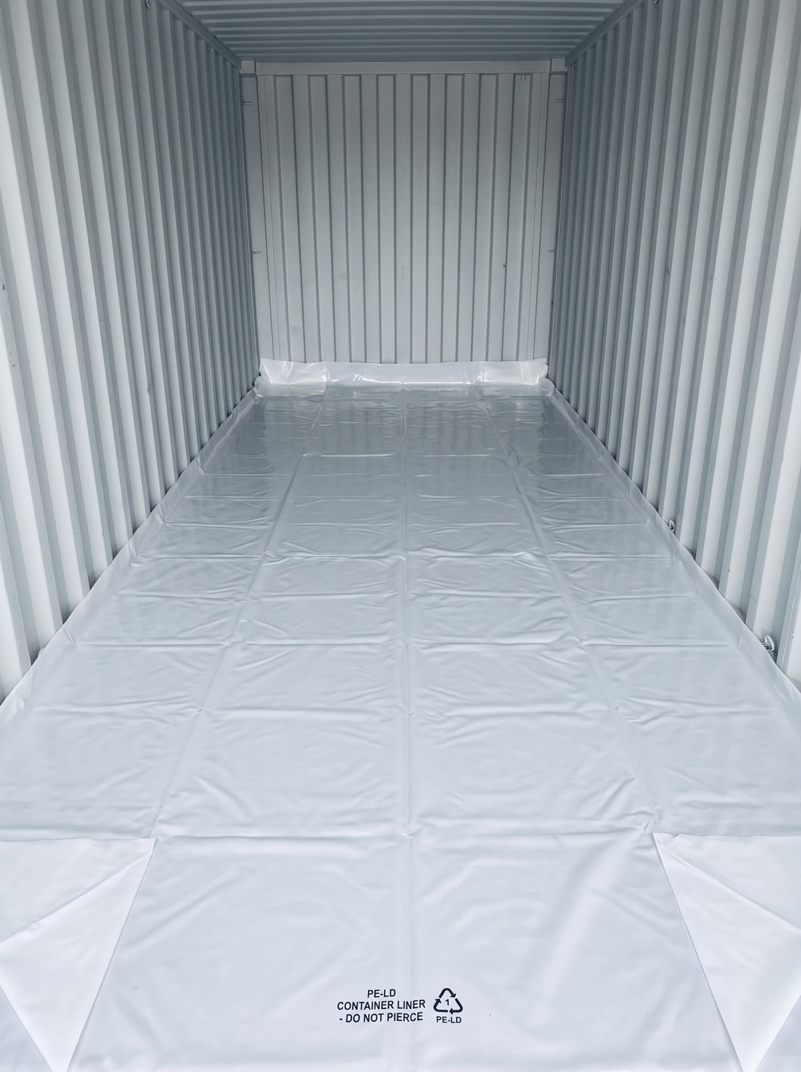 Lined container before loading